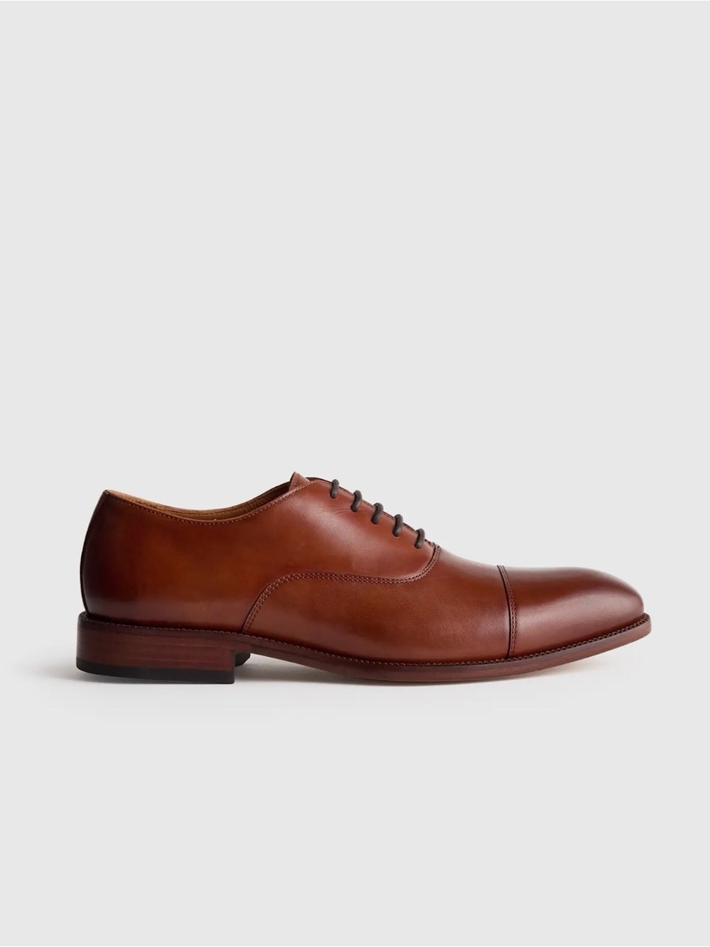 Quince Italian Leather Cap-Toe Oxford in Cognac Size 12
